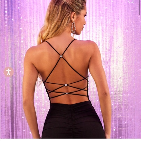 Oh Polly black mini dress US size 4, New without tags - Picture 2 of 9